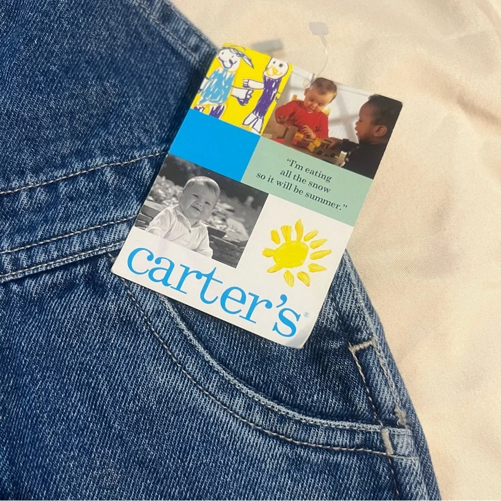 Vintage NWT Carter's Classic Blue Kids Overalls size 9-12M